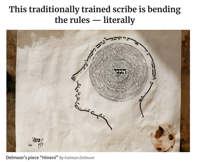 This traditionally trained scribe is bending the rules — literally